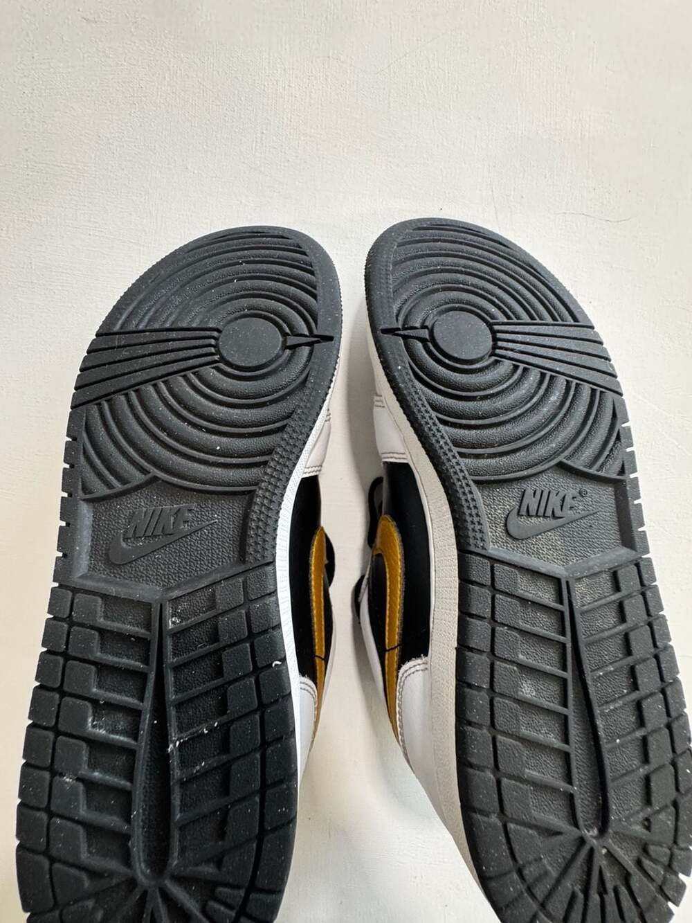 Air Jordan 1 Low 'White Metallic Gold-Black' Sneakers - Picture 9 of 13